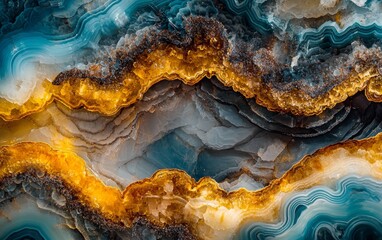 Obraz premium Vibrant agate gemstone with intricate patterns and rich colors highlighting natural beauty and geological formation