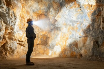 Solitary Miner in a Cave: Exploring the Earth's Hidden Depths