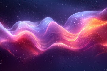 Obraz premium Abstract vibrant digital wave with neon colors and technology-inspired theme