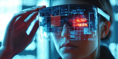 Error messages appearing in augmented reality (AR) glasses.