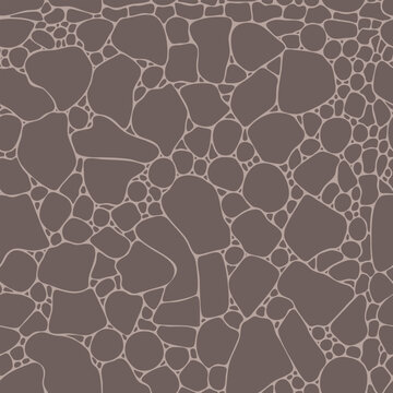 Stones seamless pattern. Vector abstract background. Rock wall textured