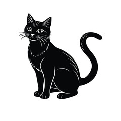 Simple Minimalistic Creative black and white cat