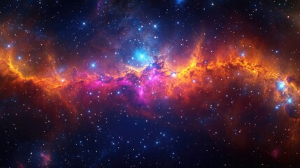 Fototapeta premium Cosmic nebula dance outer space astrophotography celestial environment wide-angle view stellar beauty