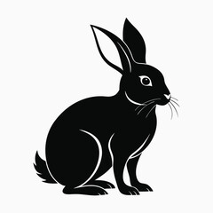 vector illustration of a rabbit, rabbit silhouette