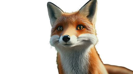 Fototapeta premium A Portrait of a Charming Fox: A close-up portrait captures the captivating gaze of a beautiful fox with striking orange and white fur, offering a glimpse into its intelligence and wild beauty.
