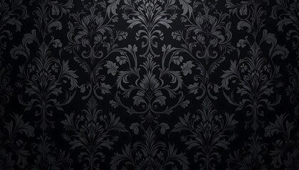 Seamless floral pattern on black background
