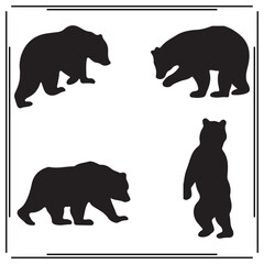 Bears silhouette, Bears illustration , Bears clipart, Bears vector , Bears icon , black Bears, Bears illustration on white background, Bears vector illustration , Bears silhouette illustration,						