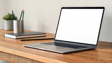 Mockup of open laptop with customizable screen