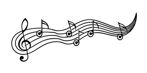 Music Notes Symbol – Vector Illustration of Melody and Rhythm,  Musical Notes Vector – Simple and Elegant Design, Music Symbol Illustration – Melody and Rhythm Icon, Sheet Music Notes
