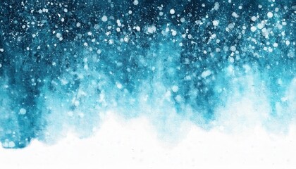 dreamy abstract watercolor snowfall background with soft blue and white splashes, perfect for winter themed designs