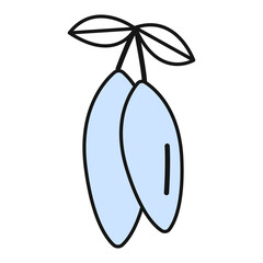 Icon: Kigelia Africana - Exotic Plant Skincare Icon, Anti-Inflammatory, Skin Firming, Natural Extract, Organic Skincare. Editable Stroke and Colors.