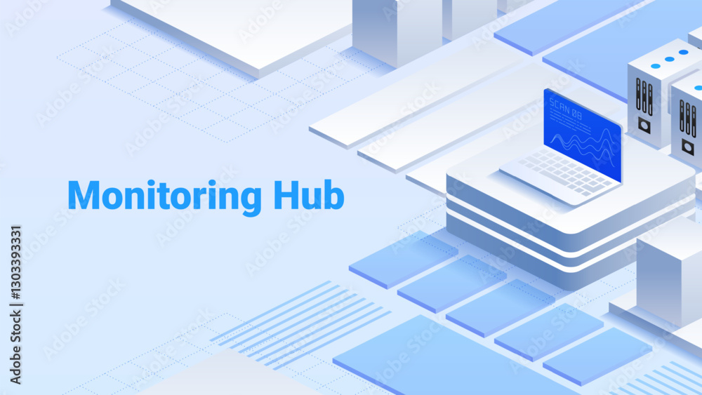 Poster monitoring hub. high-tech data center. comprehensive data oversight. real-time system monitoring. ce