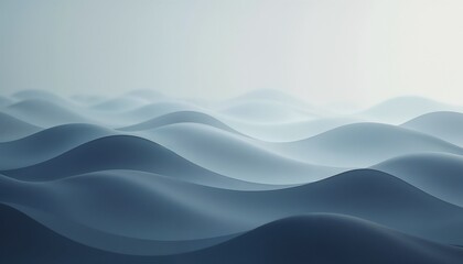 Abstract corporate wave patterns in soft slate gray to ocean blue gradient, dynamic and balanced