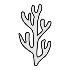 Icon: Red Algae - Marine Anti-Aging Skincare Icon, Collagen Boost, Hydration, Red Seaweed, Organic Skincare. Editable Stroke and Colors.