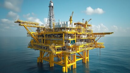 large offshore drilling rig in the ocean extracting petroleum and natural gas for the energy industry showcasing marine technology oil exploration and fuel production