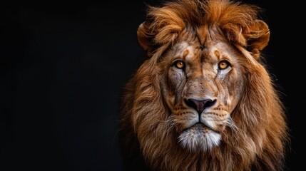 Fototapeta premium Majestic Lion Portrait: A King's Gaze