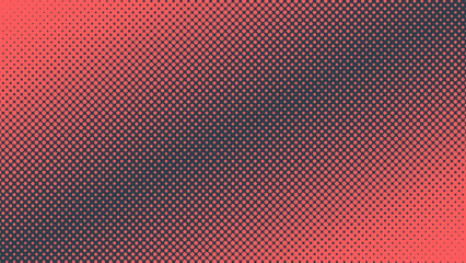 Inverted Dots Halftone Pattern Leaning Border Vector Red Black Abstract Background. Half Tone Graphic Abstraction Faded Subtle Texture. Retro Design Style Wide Wallpaper Dotted Tilted Art Illustration