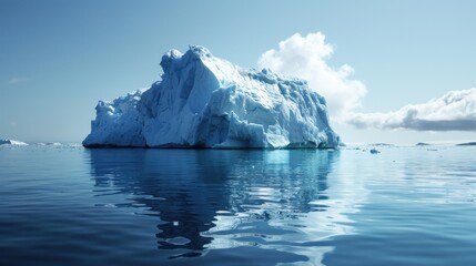 Majestic Iceberg Reflection in Arctic Waters