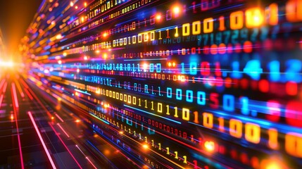 Fototapeta premium Digital background for tech processes, neural networks, ai, data transfer, and educational uses