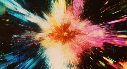 Abstract colorful explosion in space. Possible use for science fiction background