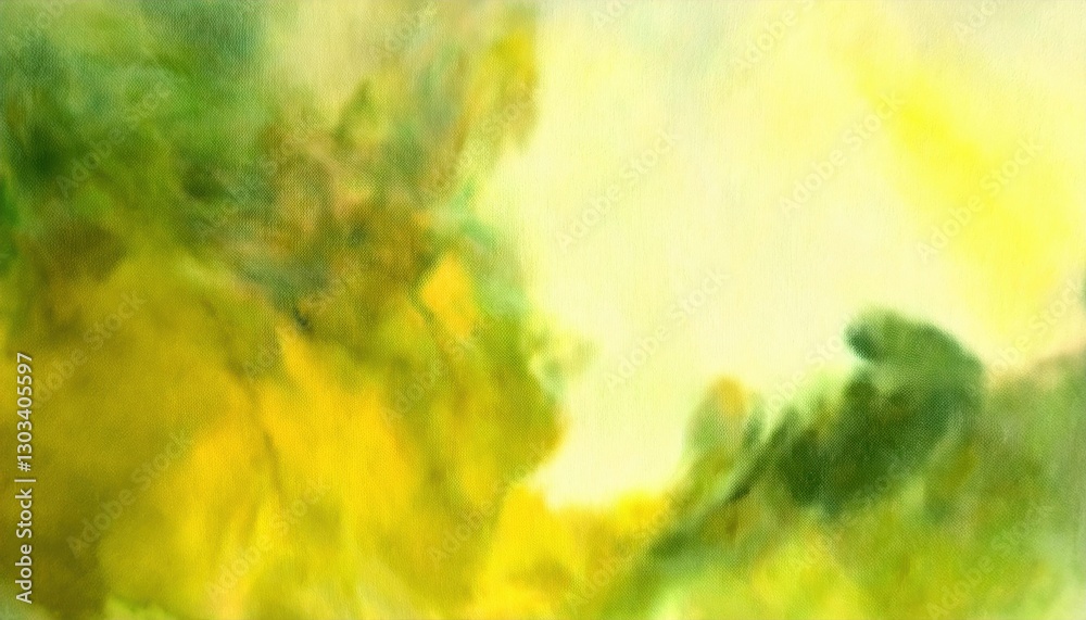 Aufkleber abstract green and yellow watercolor texture with soft brushstrokes, ideal for nature-inspired background and artistic projects
