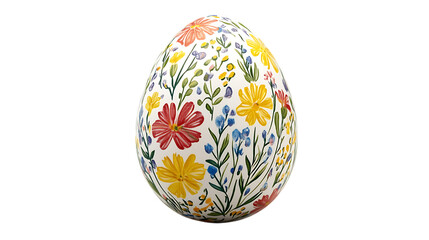 Fototapeta premium Floral Easter egg decoration. Spring, holiday, painted egg.