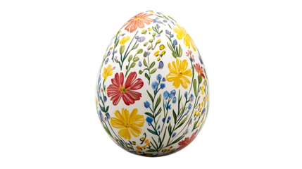 Floral Easter egg decoration. Spring, holiday, painted egg.