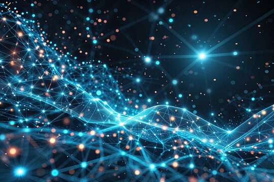 Futuristic Digital Mesh Abstract Technology Particles High Tech Background