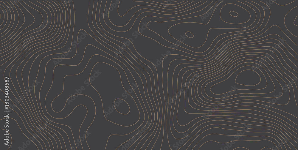 Aufkleber black background and waves of colored lines topographic contours map background. topography geograph