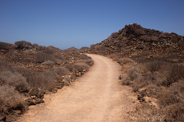 road in the desert in Fuerteventura