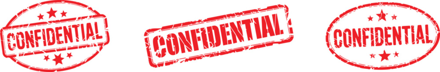 grunge red stamp with the text confidential.	
