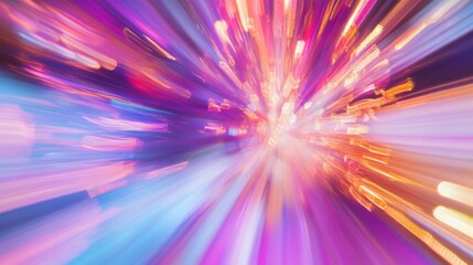 Fototapeta premium Blurred light effect background with colorful bokeh lights for celebration, night party, and carnival concept