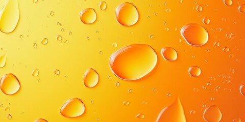 yelloworange gradient background with oil droplets, designed for commercial advertising