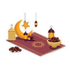 Ramadan Decorations with Dates and Lanterns