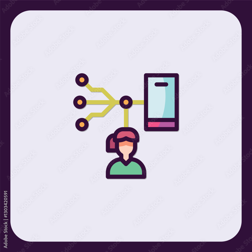 Poster abstract representation of digital networking and human connection icon