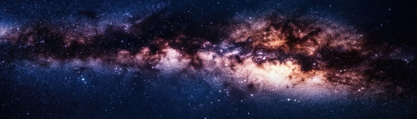 Fototapeta premium A stunning view of a vibrant galaxy filled with stars and colorful nebulae, perfect for illustrating concepts of astronomy, exploration