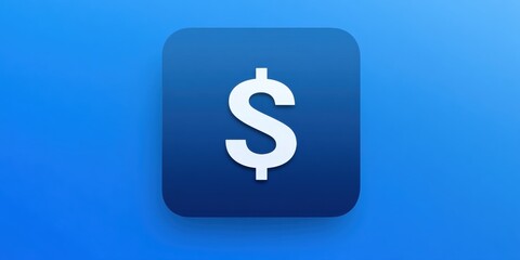 Obraz premium A sleek, modern green app icon with a 3D dollar sign. The glossy, rounded square design symbolizes finance, budgeting, and savings, ideal for financial applications.