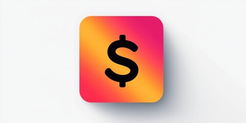 Obraz premium A sleek, modern green app icon with a 3D dollar sign. The glossy, rounded square design symbolizes finance, budgeting, and savings, ideal for financial applications.