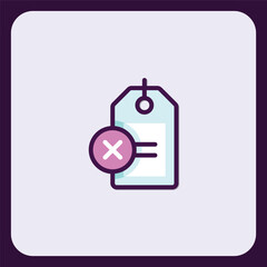Tag with delete icon representing cancellation and removal process