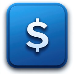 Obraz premium A sleek, modern green app icon with a 3D dollar sign. The glossy, rounded square design symbolizes finance, budgeting, and savings, ideal for financial applications.