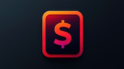 Obraz premium A sleek, modern green app icon with a 3D dollar sign. The glossy, rounded square design symbolizes finance, budgeting, and savings, ideal for financial applications.