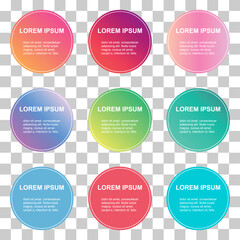 Set of Bubble title shape, banner geometric design, modern frame vector illustration .