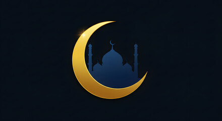 Crescent and Mosque Combination