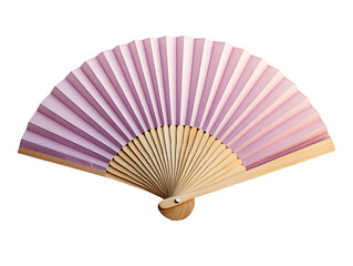 Pink hand fan isolated on black background