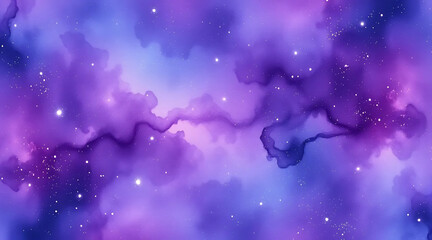 Obraz premium Mystical Galaxy Watercolor Pattern Collection