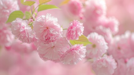 Fototapeta premium Delicate Pink Blossoms: A Springtime Symphony of Soft Petals