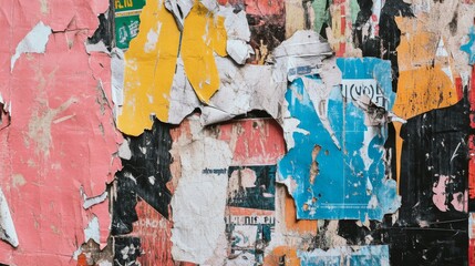 Fototapeta premium A collage of torn street posters makes a great background. Use it for digital or printed designs. 