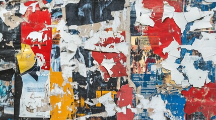 Fototapeta premium A collage of torn street posters makes a great background. Use it for digital or printed designs. 
