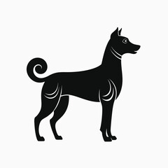 dog silhouette isolate on white background