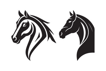 Minimalist Horse Head Illustration for Branding and Design